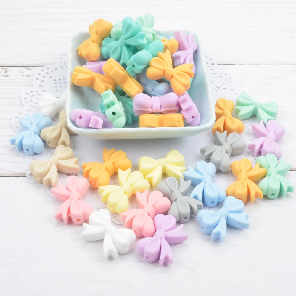 Nơ 10 Cái/lốc Viền Silicone Tự Làm Thực Phẩm Cấp Mọc Răng Núm Vú Giả Dễ Thương Silicone Hình Miếng Dán Đựng Phụ Kiện