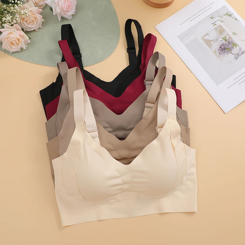 FINETOO, 1 unidad, sujetador de talla grande, sujetadores sexis sin costuras para mujer, sujetador sin aros, ropa interior suave, ropa íntima femenina, lencería para mujer, ropa de dormir