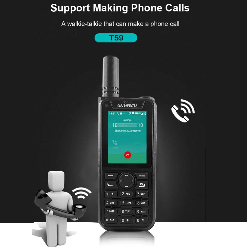 Сетевое радио Anysecu 4G T59 Android 9.0 Wi-Fi GPS разблокировка LTE/WCDMA/GSM Φ работа с Zello мобильный телефон