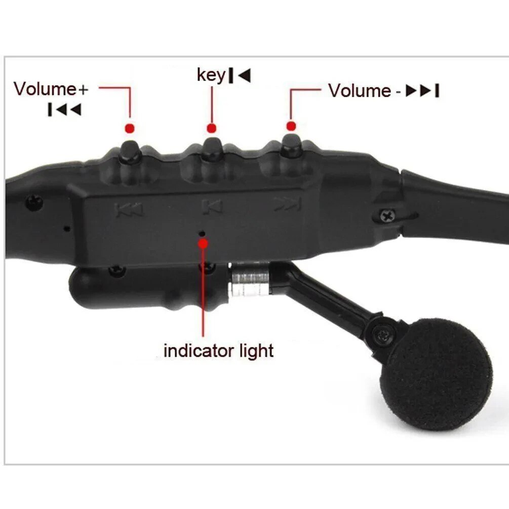Fones de ouvido estéreo sem fio com microfone óculos de sol para dirigir ciclismo esportes redução de ruído