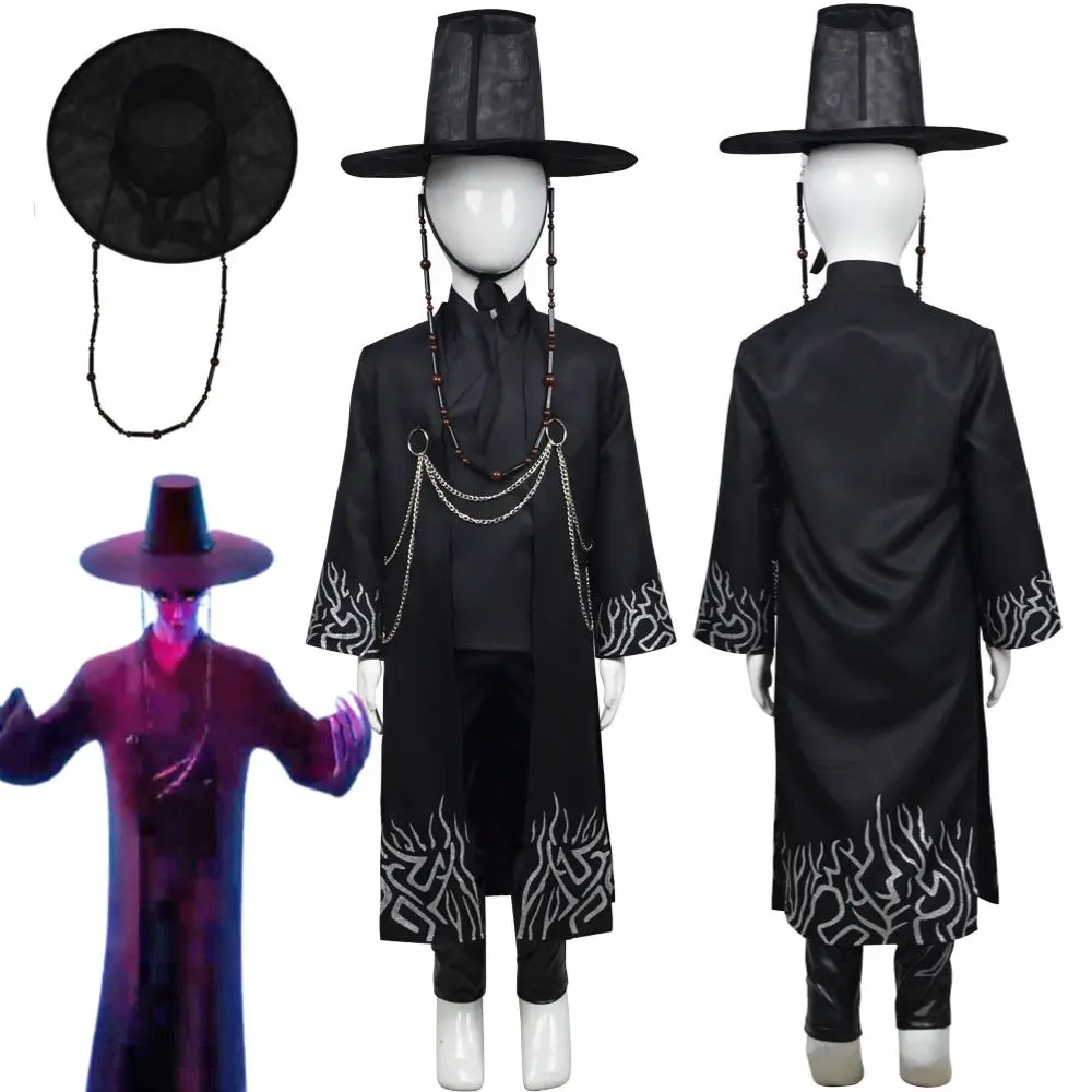 Kids Boys Jinu Kpop Demon Hunters Cosplay Saja Boys Costume Disguise Uniform Hat Idol Roleplay Outfits Halloween Carnival Suit