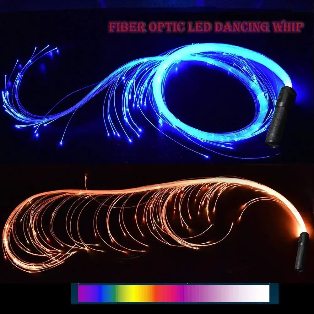 Disco Dance Whip Party Led Fiber Optic Dancing Whips Wiederaufladbare leuchtende Peitsche Sparkle Flow Toy Light Up 360° °   Drehbare Rave
