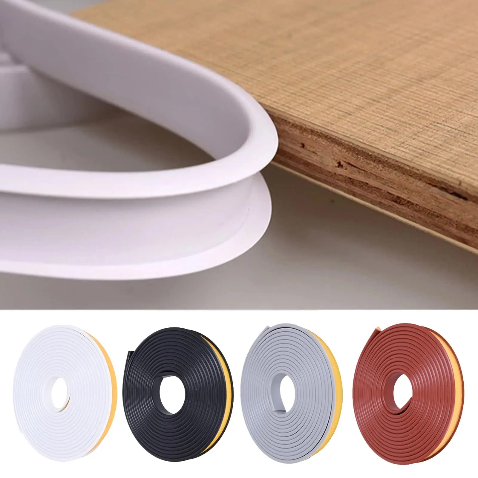 5M U-vormige Kantenverlijming Zelfklevende Kantenverlijming Tape TPE Rubber Houten Bord Stoel Tafelbeschermer Cover Meubeldecoratie