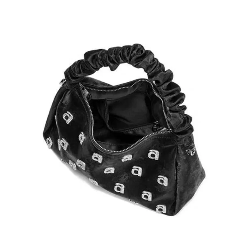 WANG-女性用ラインストーンハンドバッグ,チェーン付きショルダーストラップ,トレンディな高級ブランド,新しいコレクション
