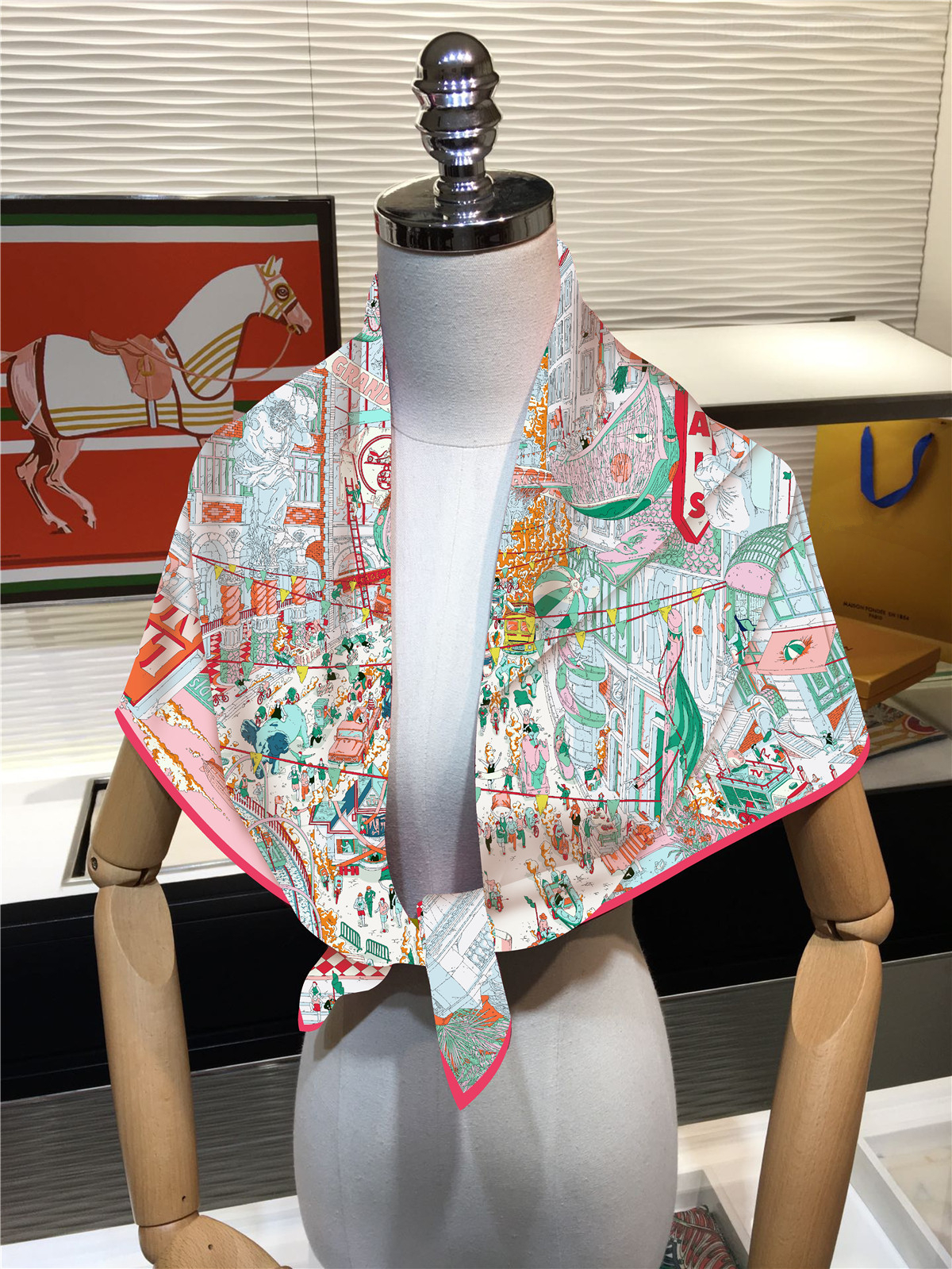 Bufanda cuadrada de marca de 90cm para mujer, bufanda de sarga 100% de seda a la moda, chal con diseño, Hijab, Bandana, Foulard, pañuelo para centro comercial