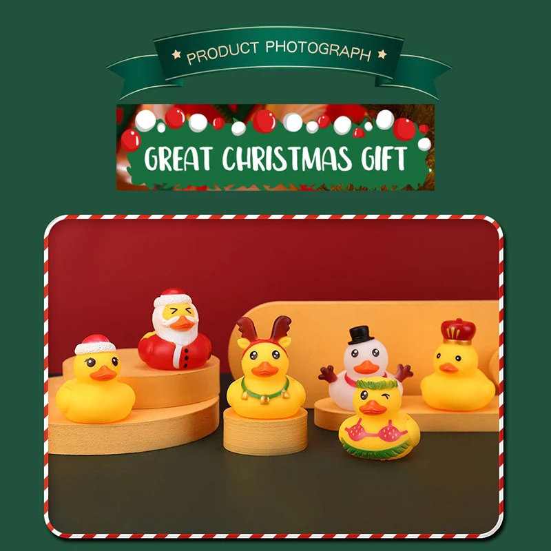 1 個クリスマスゴムアヒル JeepDuck 車のダッシュボードの装飾おもちゃ子供男の子女の子幼児クリスマスパーティーの好意ギフト