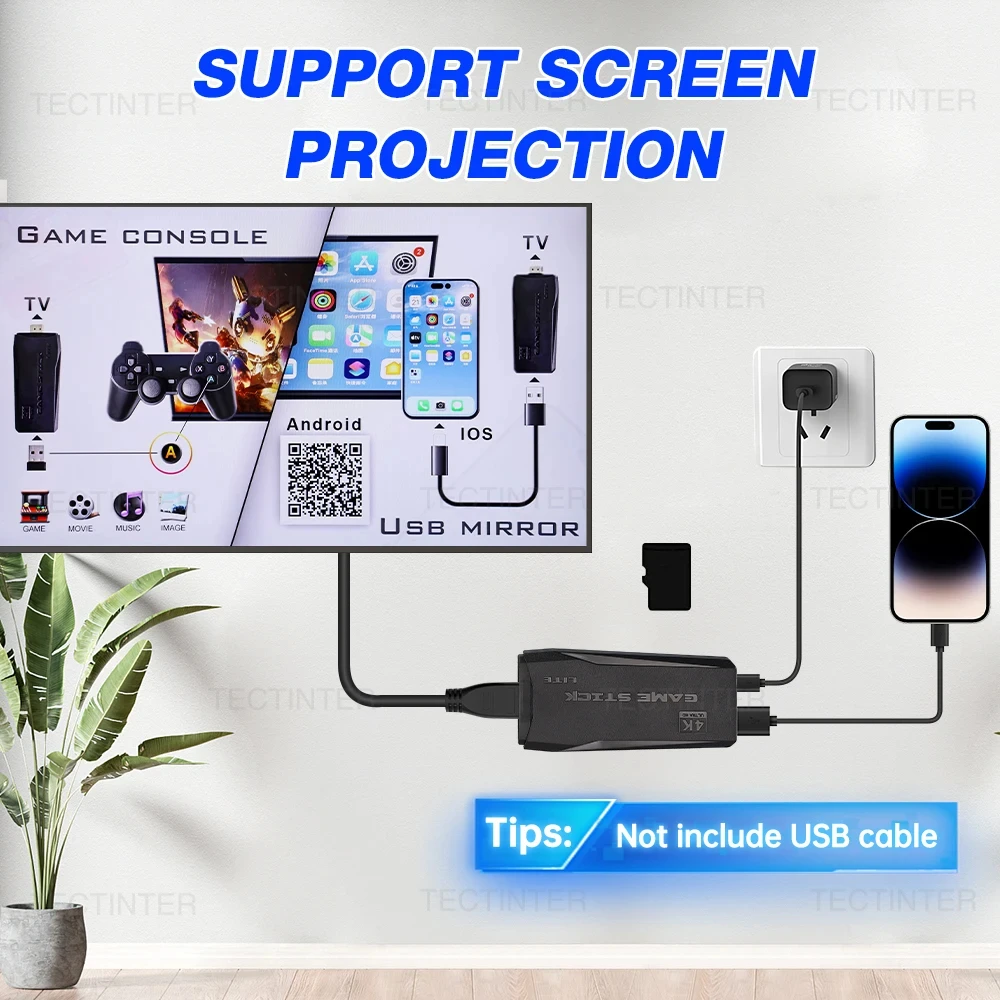 M8 4K HD Retro Game Console 20.000 games Ingebouwde draadloze controller TV Game Stick Handheld