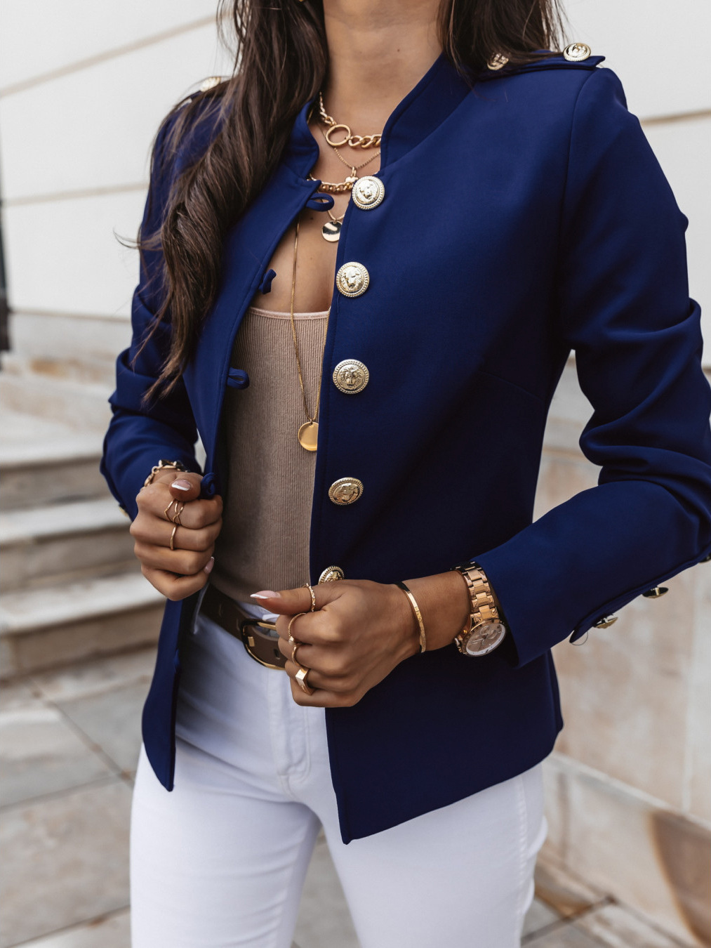 Casual Oansatz Langarm Jacke Oberbekleidung Büro Dame Frühling Herbst Mode Elegante Solide Blazer Mantel Für Frauen 2024 Weibliche Top