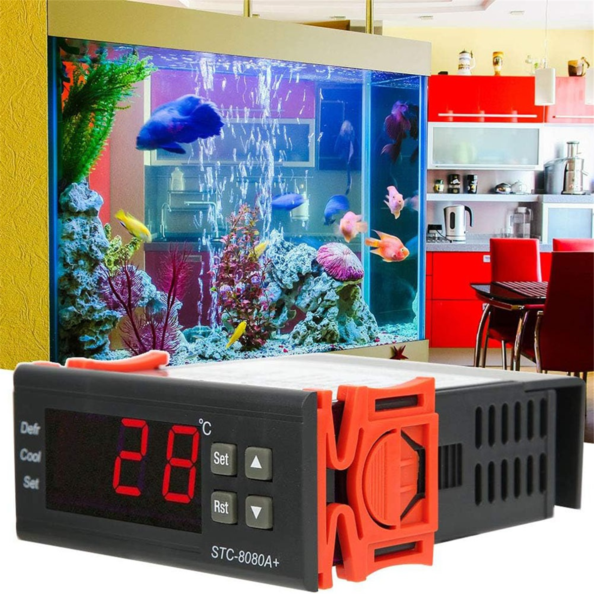 BABQ Stc-8080A Digitaler Kühlschrank-Abtauen-Alarm-Temperaturregler, Kunststoff-Thermostatregler