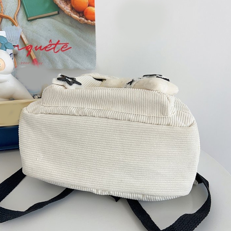 2024 NEW Backpack Bookbags for Girl Student Corduroy Rucksack with Star Pattern Large Capacity Double Strap Y2K Shoulder Bag
