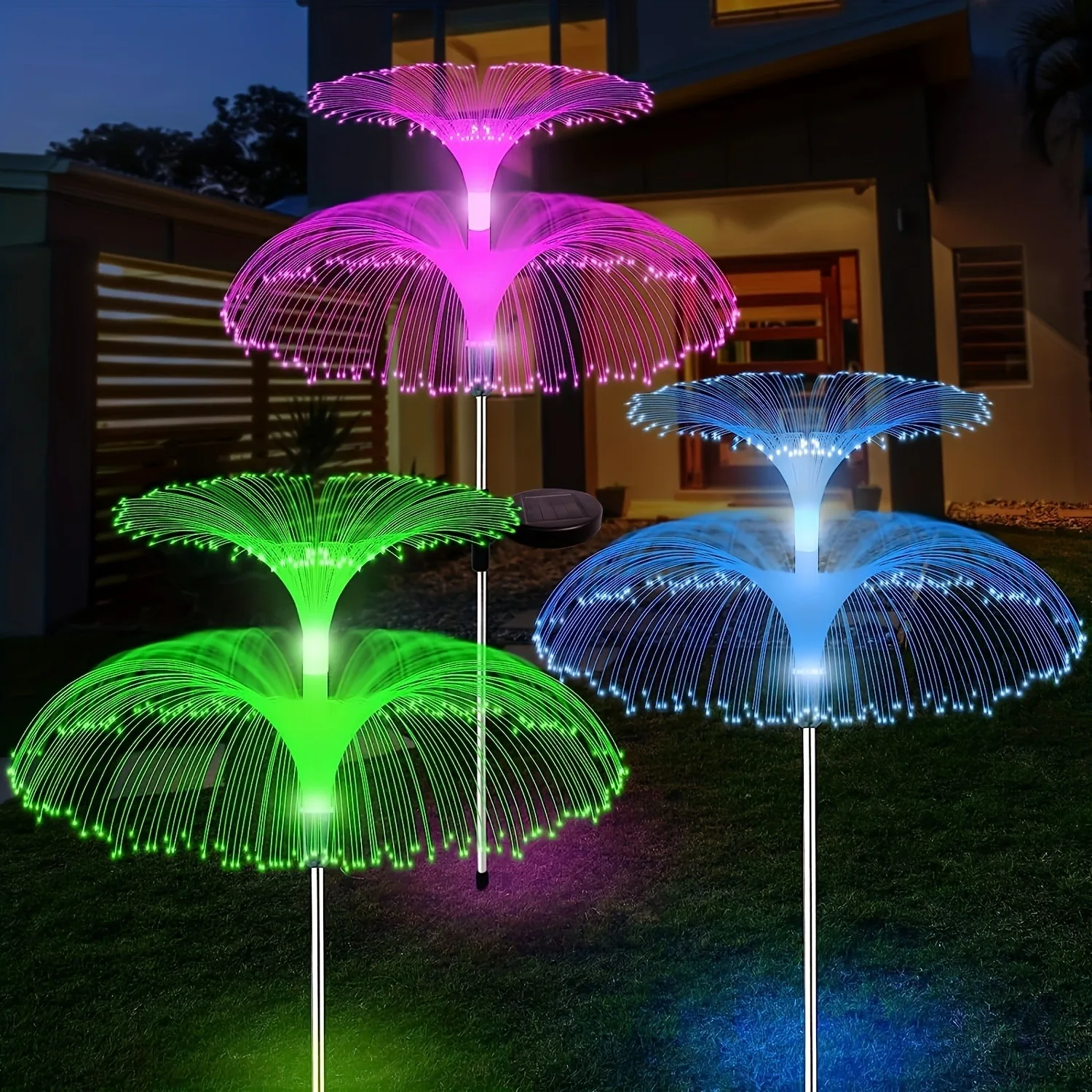 Luces solares para jardín al aire libre, 7 colores, estaca Solar Variable, luces de caña de medusas, luces solares que cambian de Color para exteriores, 1 ud.