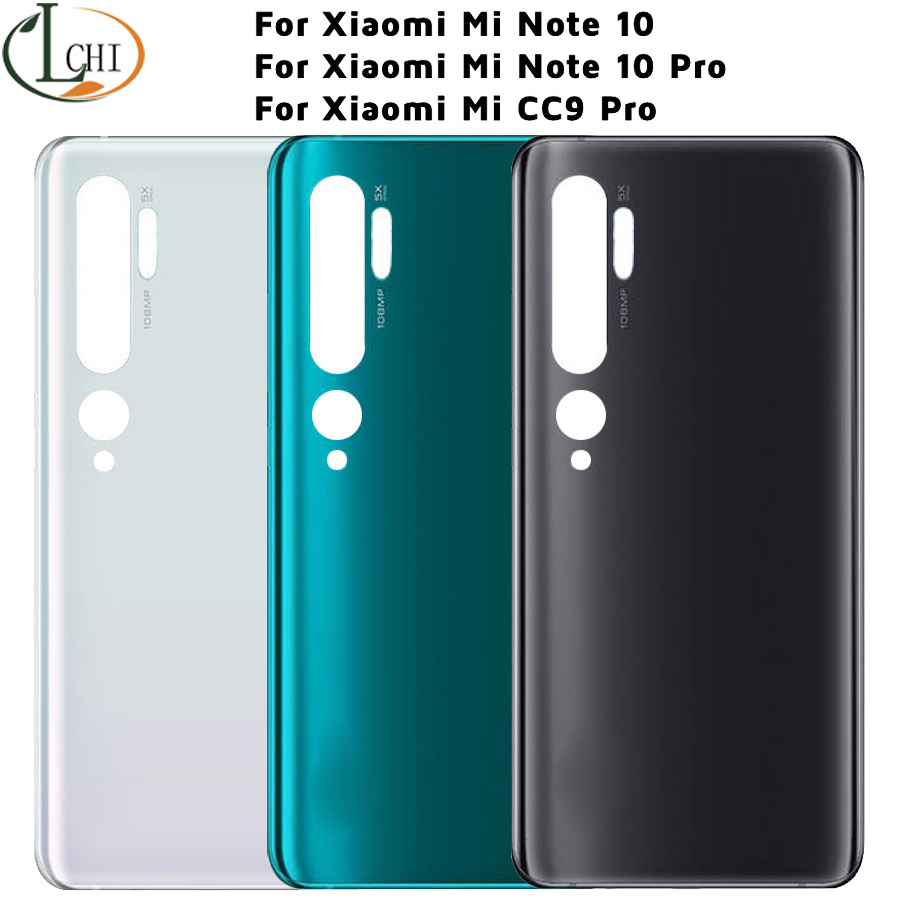 Новое стекло для Mi Note 10 Pro, крышка батарейного отсека, задняя стеклянная дверца, корпус для Mi Note 10 Mi CC9 Pro, задняя крышка батарейного отсека