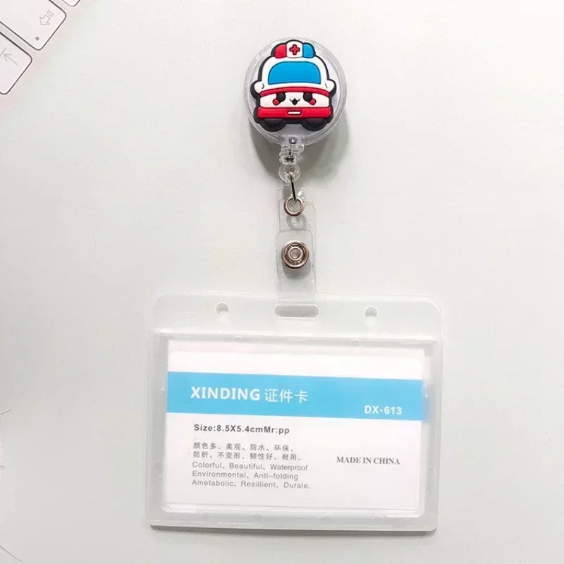 1 個格納式プルバッジナースかわいいバッジリールクリップバッジホルダードクター ID カードチェーンクリップ学校学生オフィス