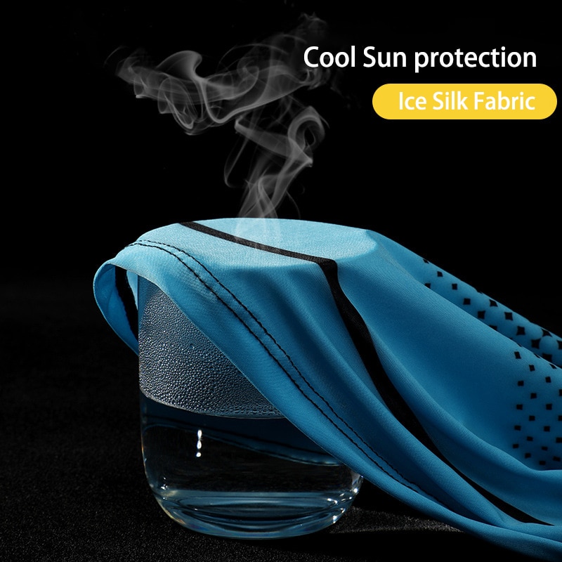 Juego de 2 piezas de protección solar UV, guantes largos, protectores de manos, Mangas de seda de hielo, para deportes al aire libre y ciclismo