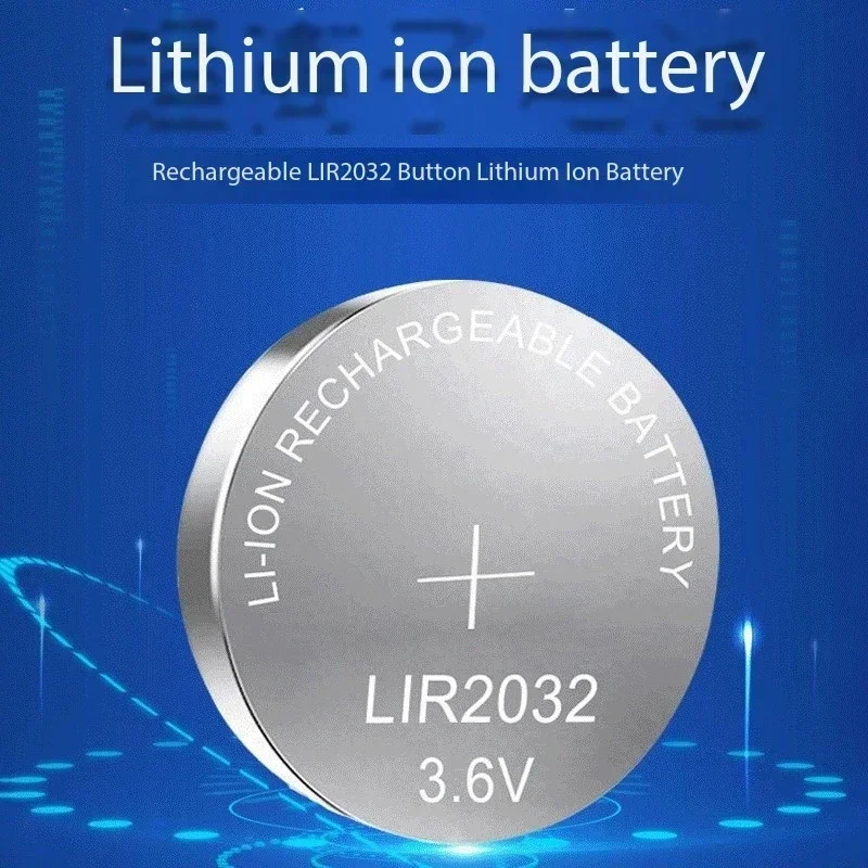 2-50PCS LIR2032  Rechargeable Lithium  Battery 2032 charging Can Replace 3.6v 40mAH CR2032 for watches Coin Battery