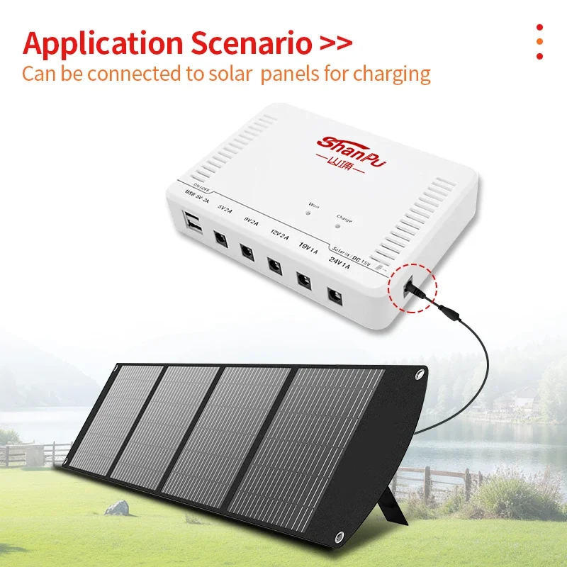 ขายส่งอัจฉริยะ Mini UPS 24W แบตเตอรี่ลิเธียม 6000mAh 5 V/9 V/12 V/19 V/24 V แหล่งจ่ายไฟสํารองสําหรับ WiFi Router