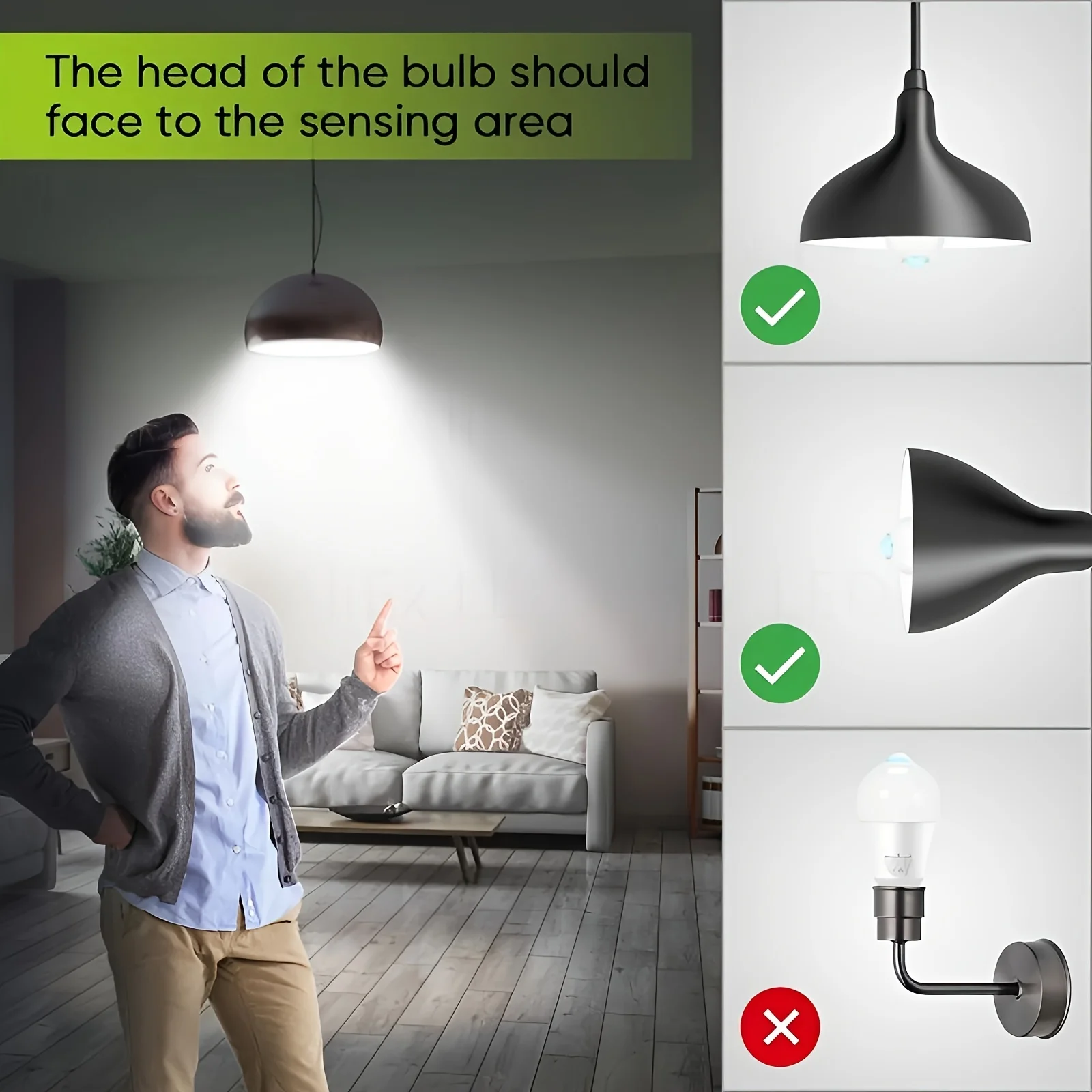Sensore di movimento Lampadina a LED E27LED Lampadina con sensore PIR apre automaticamente/chiusura corridoio scale garage luce di sicurezza magazzino