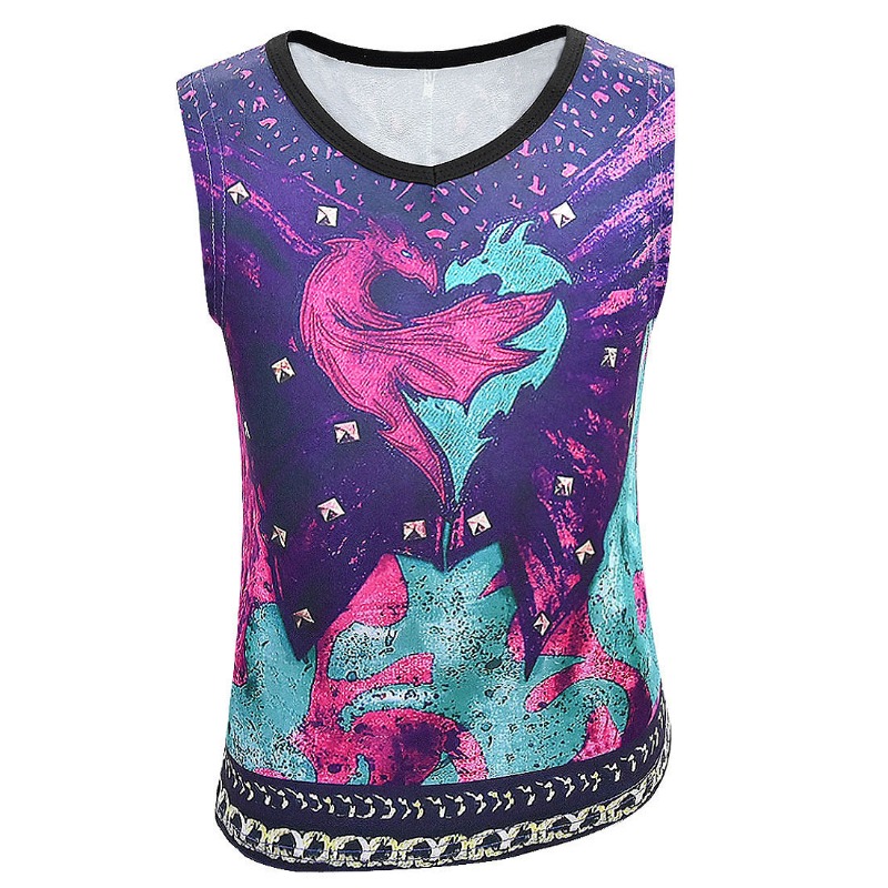 女の子子孫 3 Mal 衣装女の子のためのイーヴィコスプレ衣装子供ファンタジアハロウィン服かつら誕生日パーティーファンシードレス