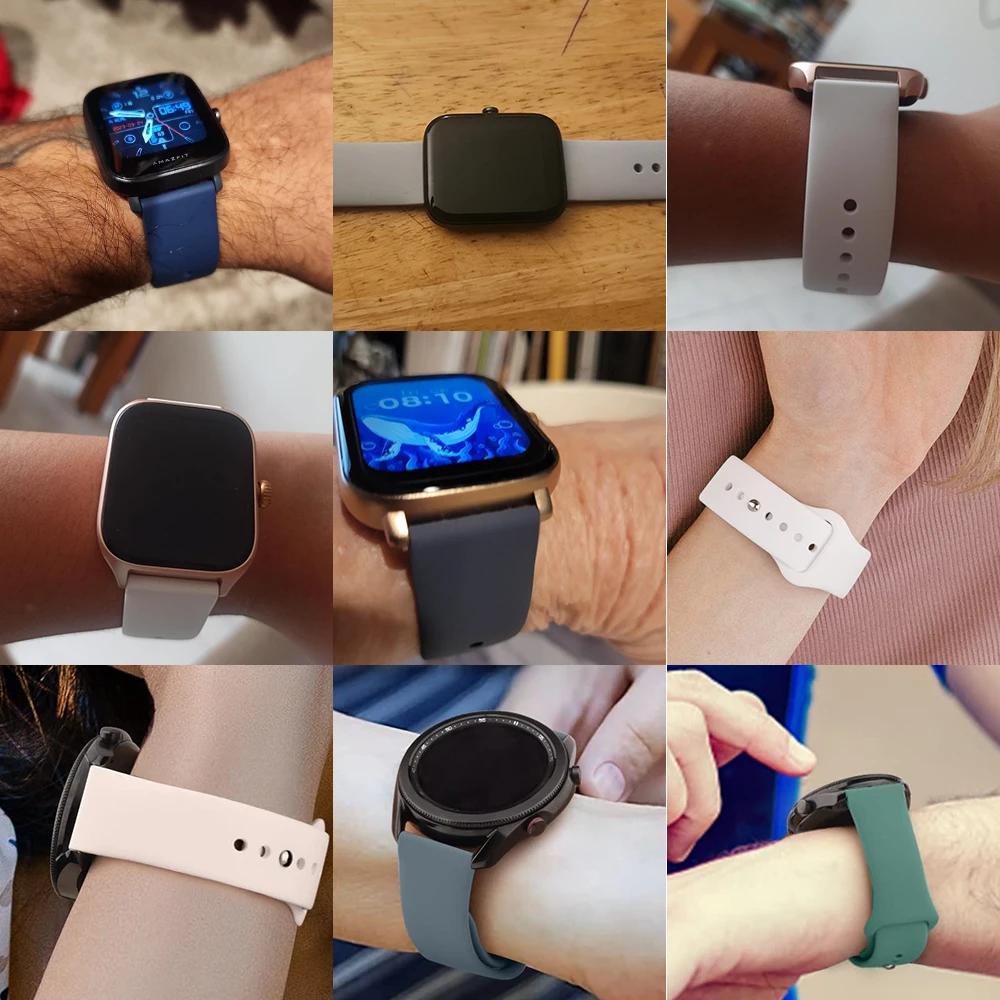 Cinturino per orologio 20mm 22mm per Amazfit gts/4/3/2/gts2/4 Mini/Gtr4/3/2/2e/47mm Smartwatch Bracciale in silicone Watchabnd Amazfit gts Band