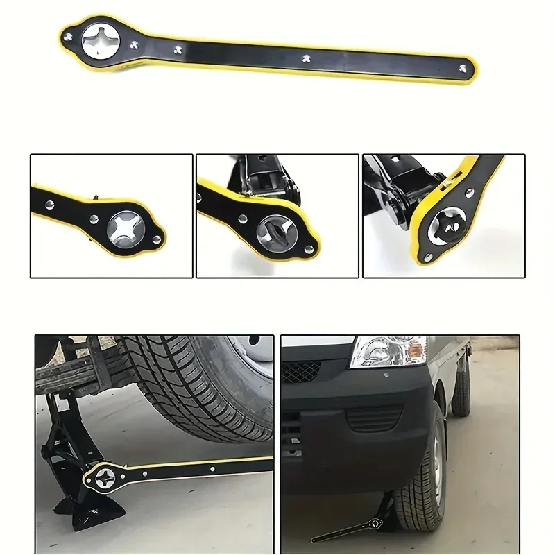 Llave de trinquete para ahorro de trabajo de coche, cric de tijera, rueda de neumático de garaje, mango de llave, herramienta de reparación de automóviles