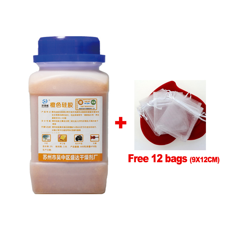 500g Blue/clear/orange Waterproof Reusable Silica Gel Beads Bottles Moisture Absorber Electronic Product Desiccant Dehumidifie