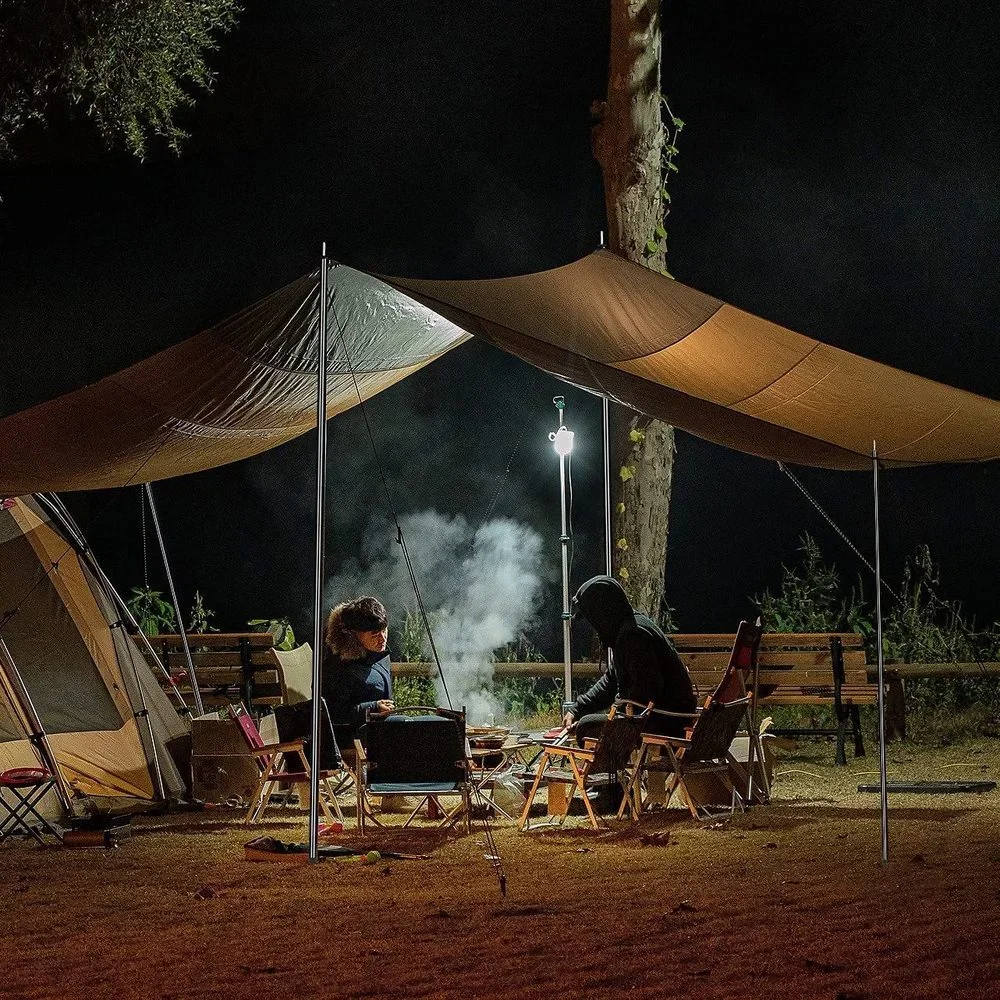 Telescopic เต็นท์เสา 2 ชุดปรับอลูมิเนียมอัลลอยด์สําหรับ Trailor Backpacking เดินป่าตั้งแคมป์กันสาด Shelter Canopy