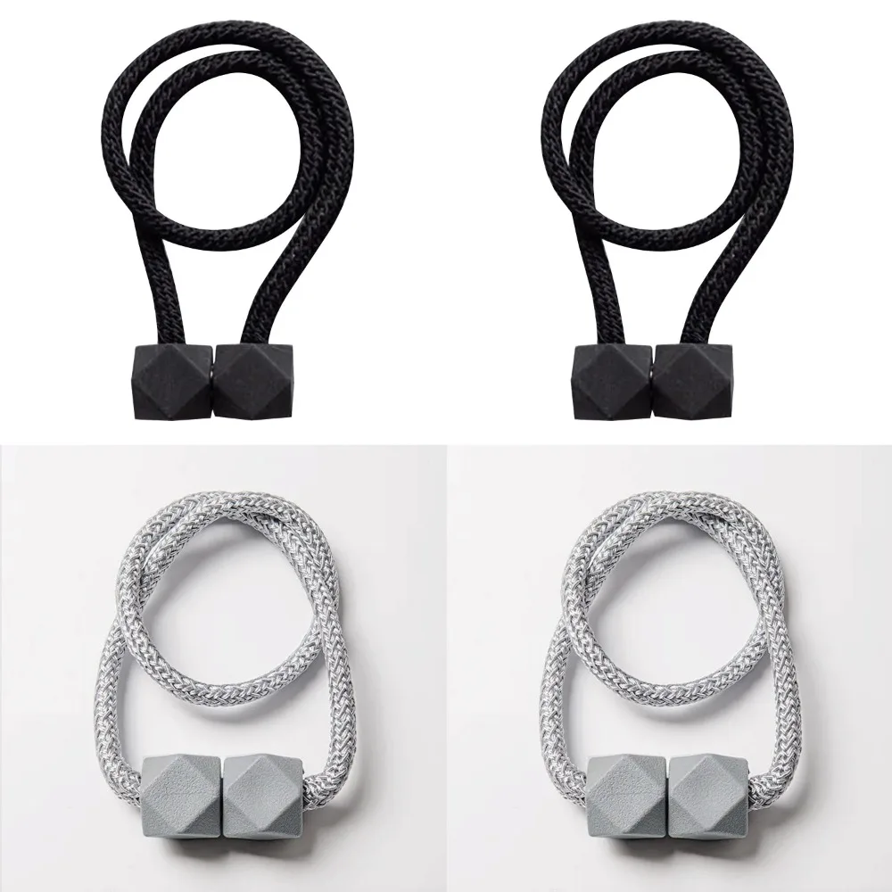 4 pçs cortina tiebacks com ímã forte design de corda grossa para o quarto sala estar cozinha durável plástico decoração para casa acessório