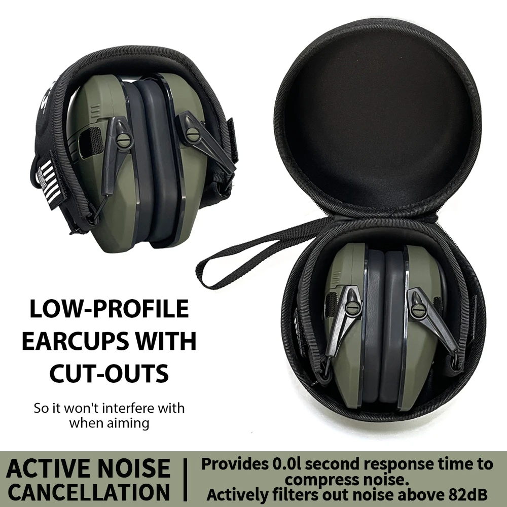 NEW Outdoor Tactical Electronic Shooting Earmuff with Case Gun Range Anti-noise Headset Sound Amplification Hearing protector