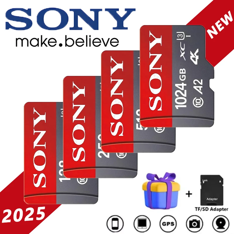 SONY Micro SD Card 1TB 512GB High Speed C10 U3 Memory Card V30 for Drones Cameras Micro SD 256GB 128GB TF Memory Flash Card