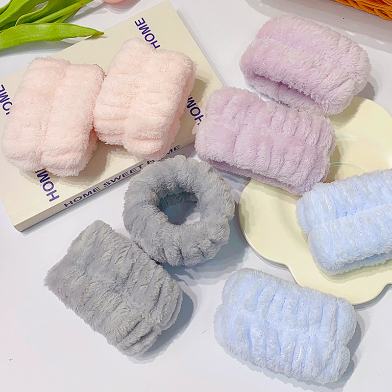 1 par de muñequeras de Spa, banda de toalla para lavado de muñeca de microfibra, pulseras para lavarse la cara, pulseras absorbentes, banda para el sudor para muñeca