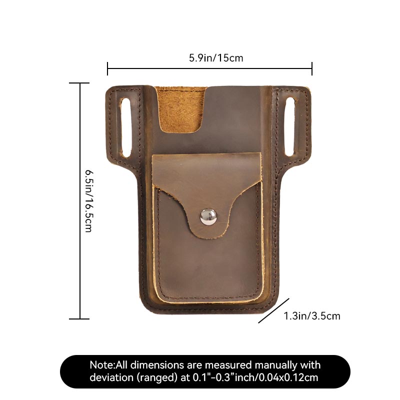 RIYAO-Bolsa de couro genuíno para celular, bolsa para celular masculina, carteira de moedas, bolso para cigarros para iPhone