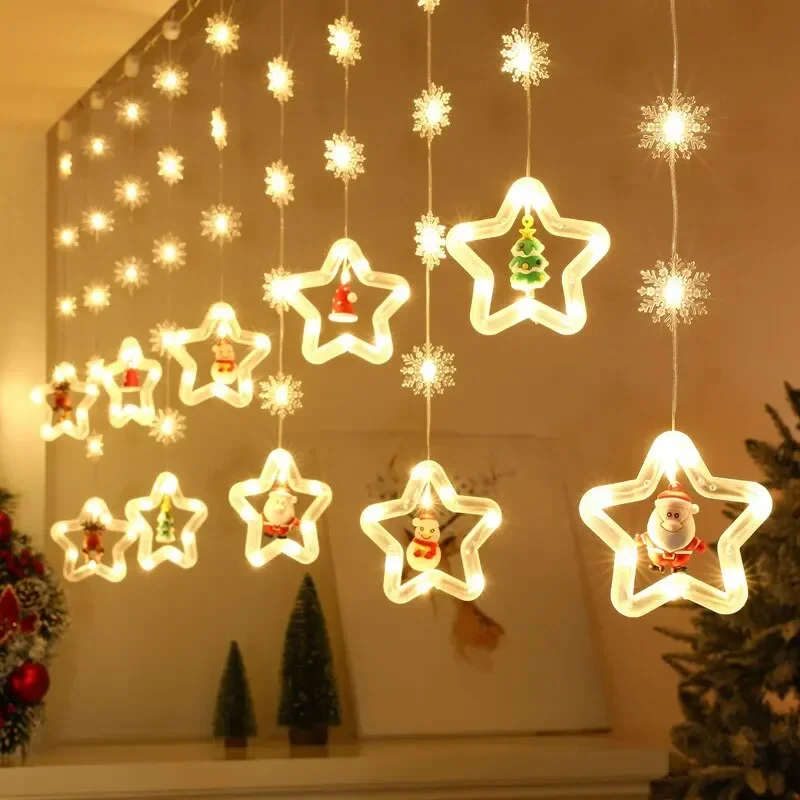 3M bola de deseos de Navidad LED cortina de hadas cadena de luces boda vacaciones guirnalda lámpara para el hogar habitación decoración de fiesta Navidad