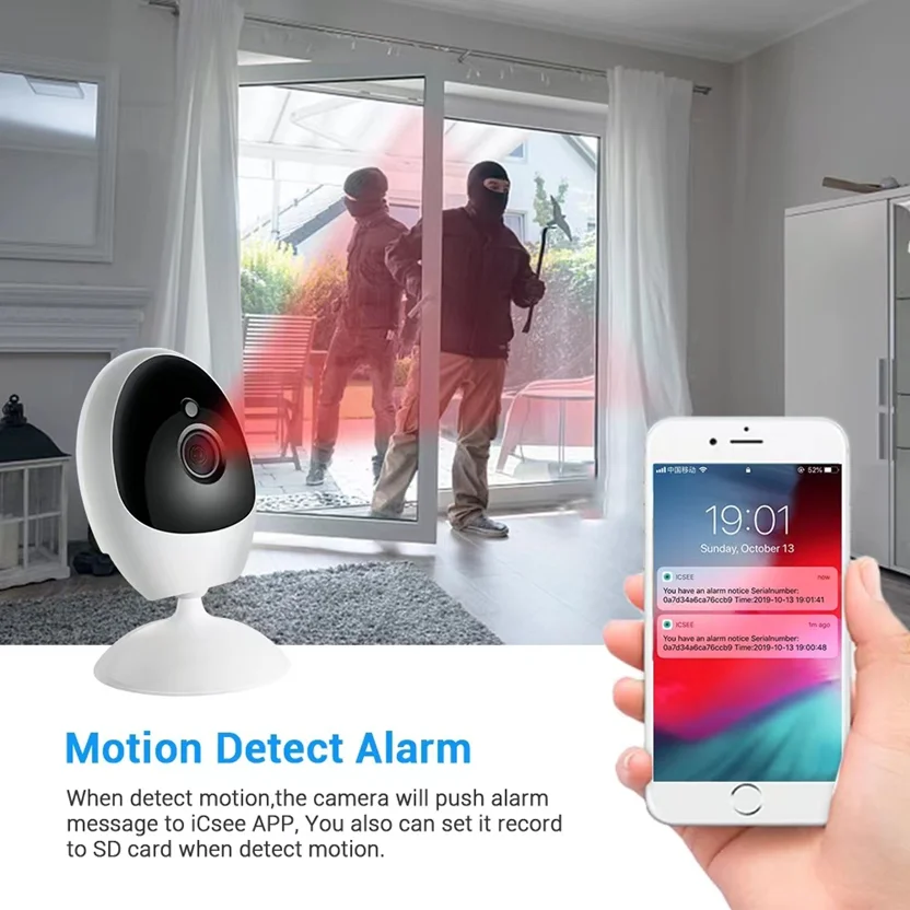 Cámara ojo de pez ICSEE, gran angular de 180 grados, lente de 1,44mm, visión nocturna, 1080P, seguridad para el hogar, VR, Wifi, cámara panorámica inteligente AI