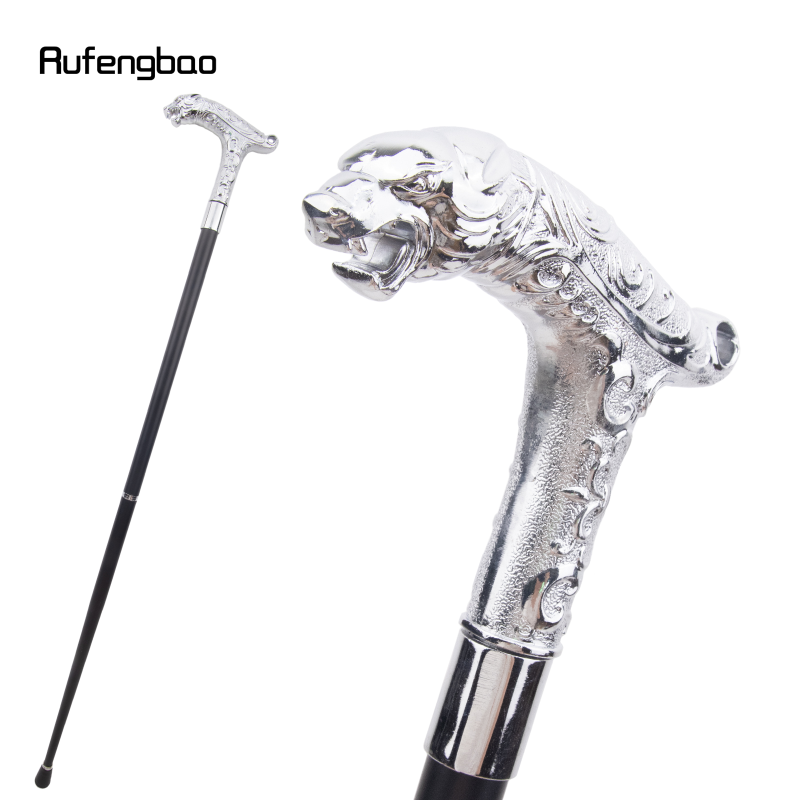 Leopardo branco com cauda moda bengala para festa decorativa bengala elegante botão crosier bengala 93cm