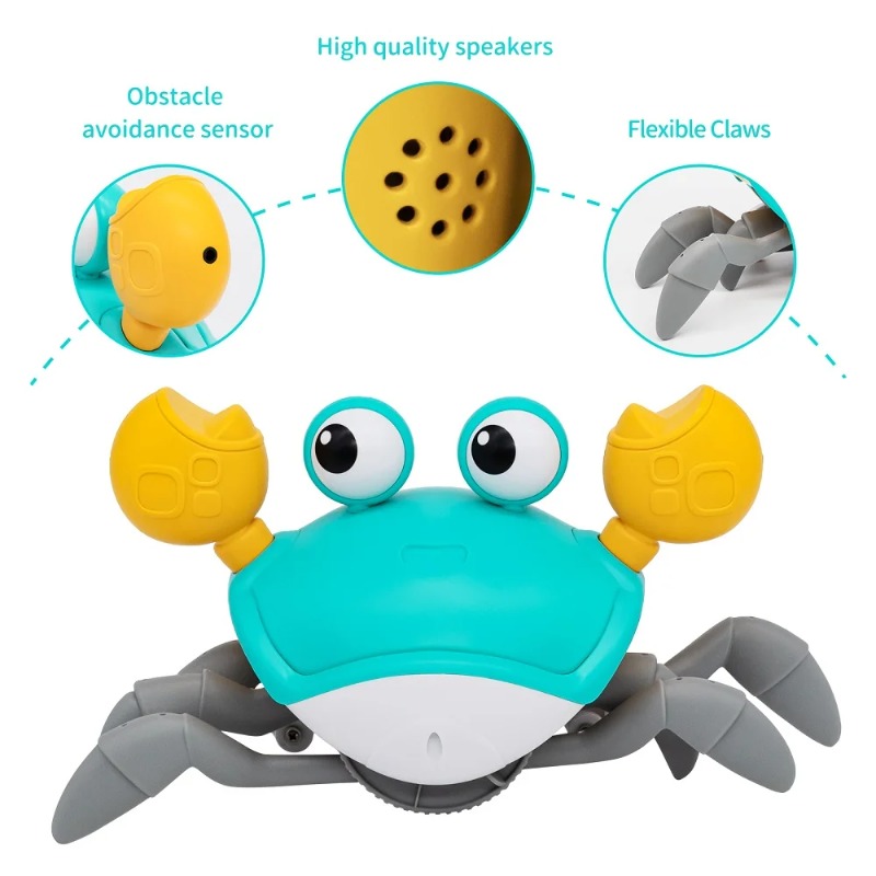 Jouet de courir de crabe dansant pour bébés, crabes d'évasion interactives rampantes, cadeau d'anniversaire pour bébé, Thanksgiving, noël, édition batterie