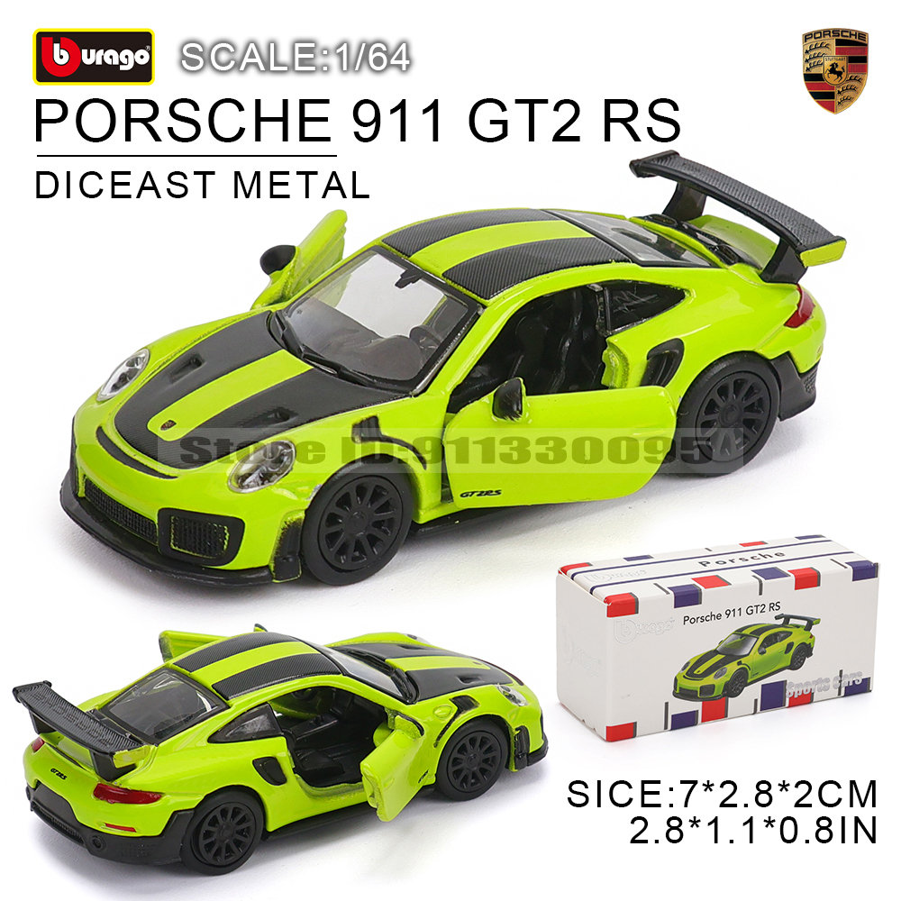Bburago 1:64 golf Porsche 911 Shelby Raventon Mustang Lamborghini Collection Series Auto Spuitgieten Model kinderen Gift Speelgoed