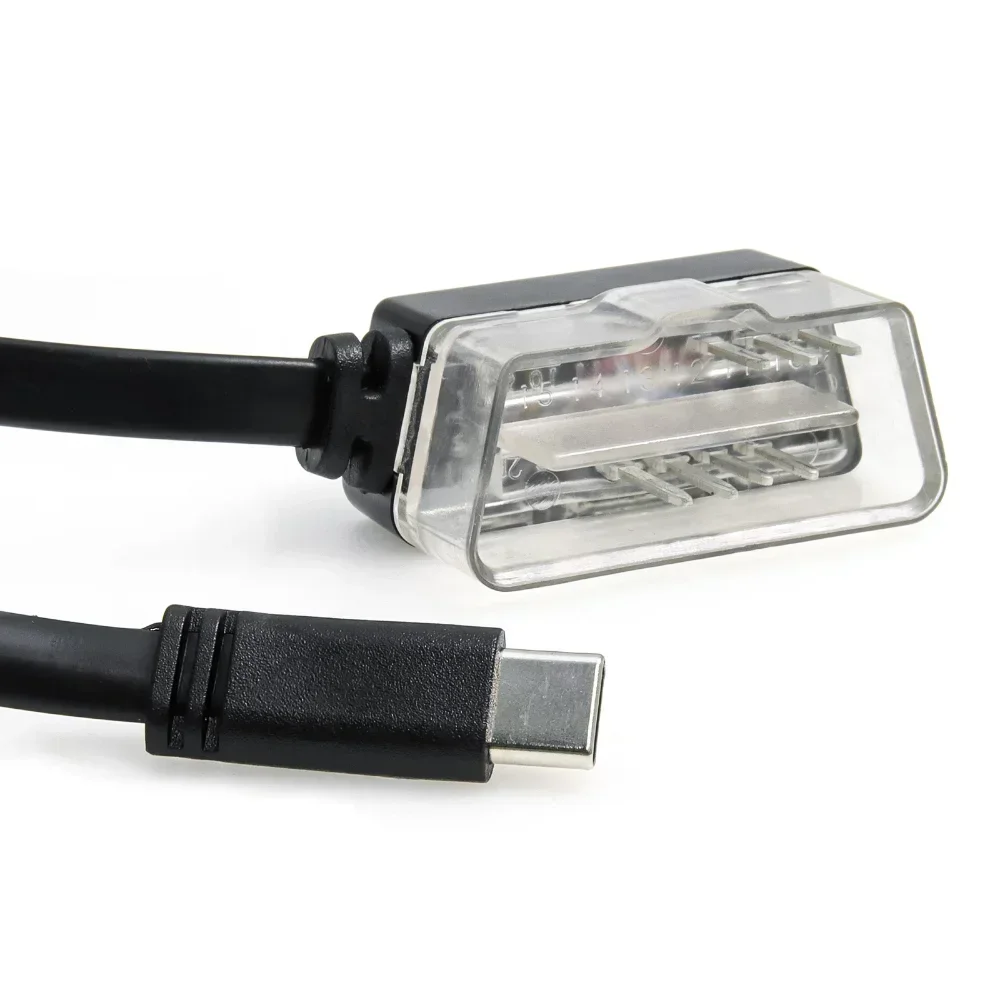 1.7m tipo-c mini cabo de conexão usb para obdii head up display p24 p10 scanner de carro obd2 cabo de extensão conector adaptador ecu