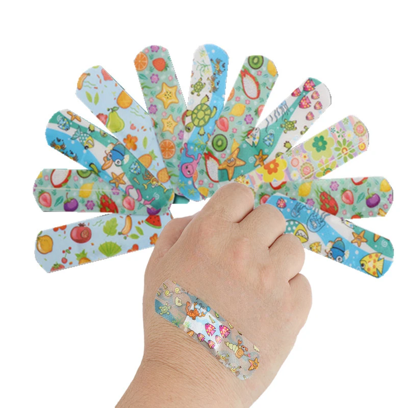 100 teile/satz Transparent Pflaster Cartoon Wasserdichte Patch Wunde Dressing Band Gips Haut Patch Erste Hilfe Klebe Bandagen