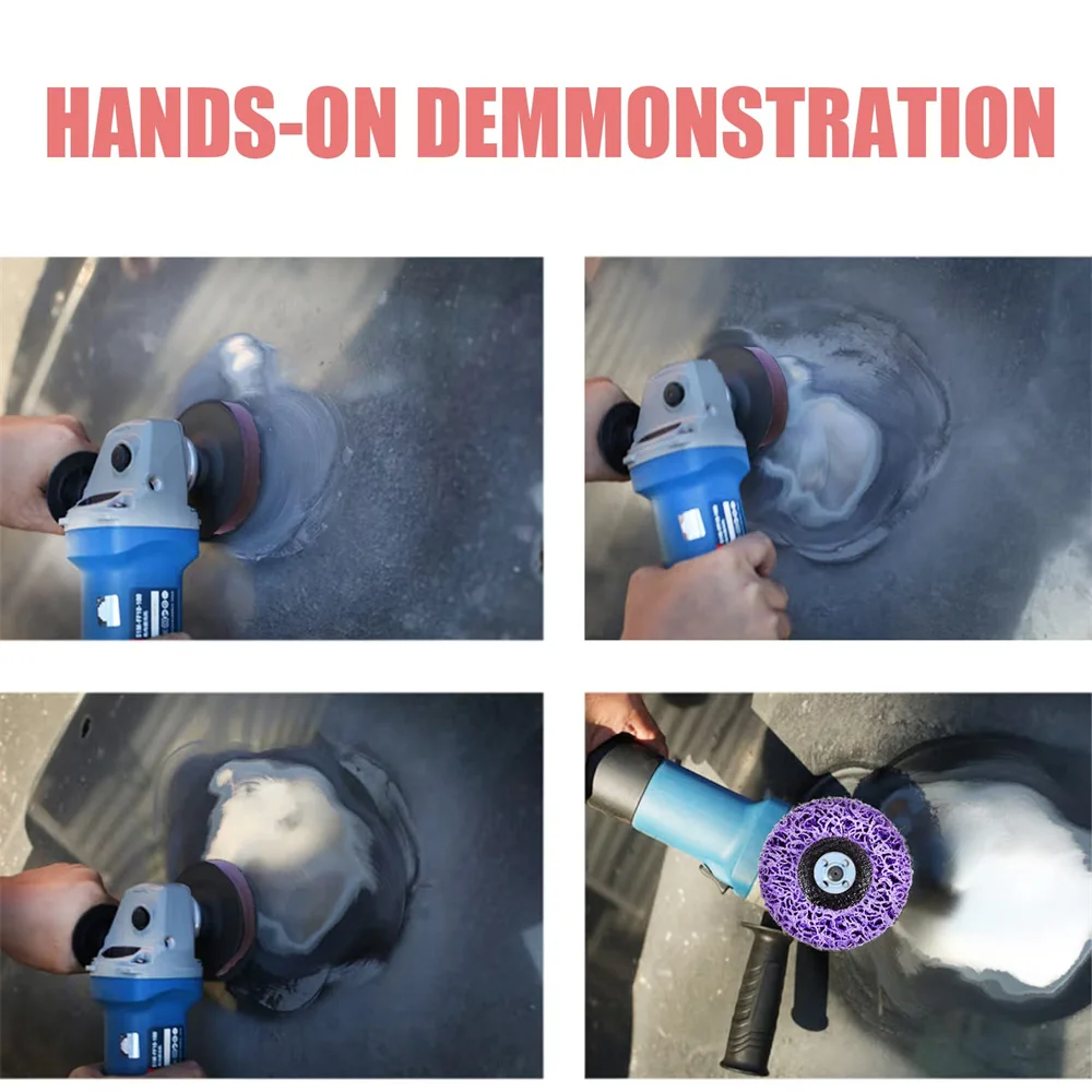 1Pcs 100/115/125mm 산호 디스크 폴리 스트립 디스크 그라인더 스트립 디스크 연마 휠 페인트 녹 제거 앵글 그라인더 청소