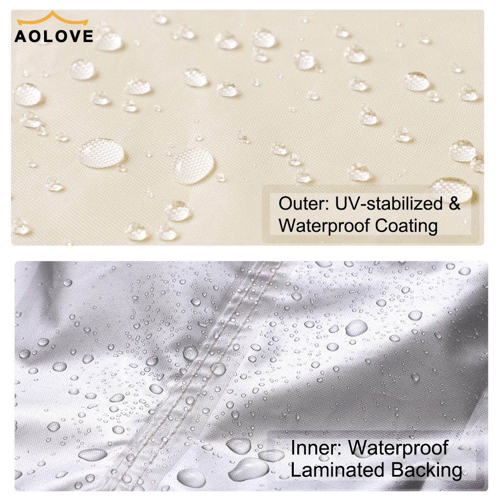 ベージュヘビーデューティ 420D 屋外防水パティオ家具セットカバーガーデン雨雪防風抗 UV カバーソファテーブル椅子用