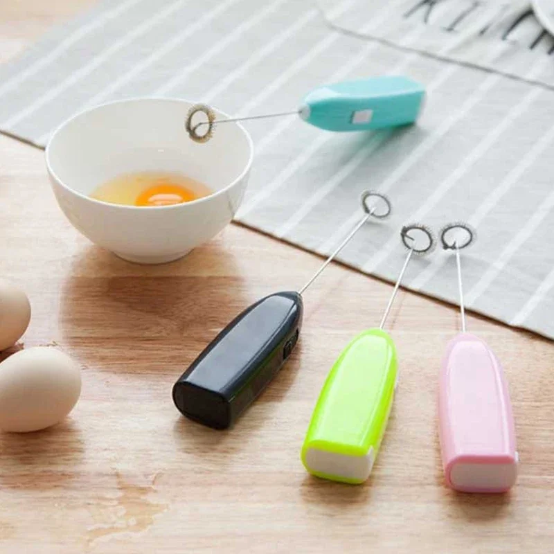 Egg Beater Electric Milk Frother Household Small Mixer Manual for Coffee Cappuccino Cream Frothy Blend Eggs Beater Kitchen Whisk
