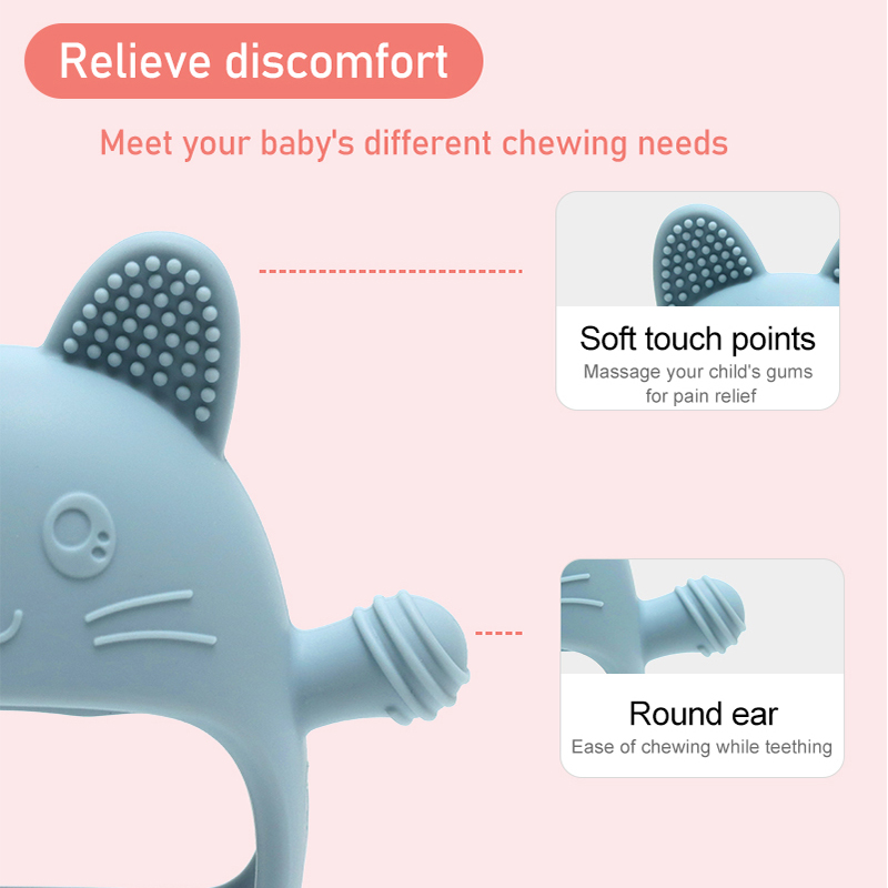 1PC Silikonowe gryzaki dla niemowląt Rękawiczki Zabawka bez BPA Śliczne zabawki w kształcie zwierzątka dla niemowląt Ząbkowanie Zabawki na zęby Pielęgnacja noworodków Przedmioty dla niemowląt