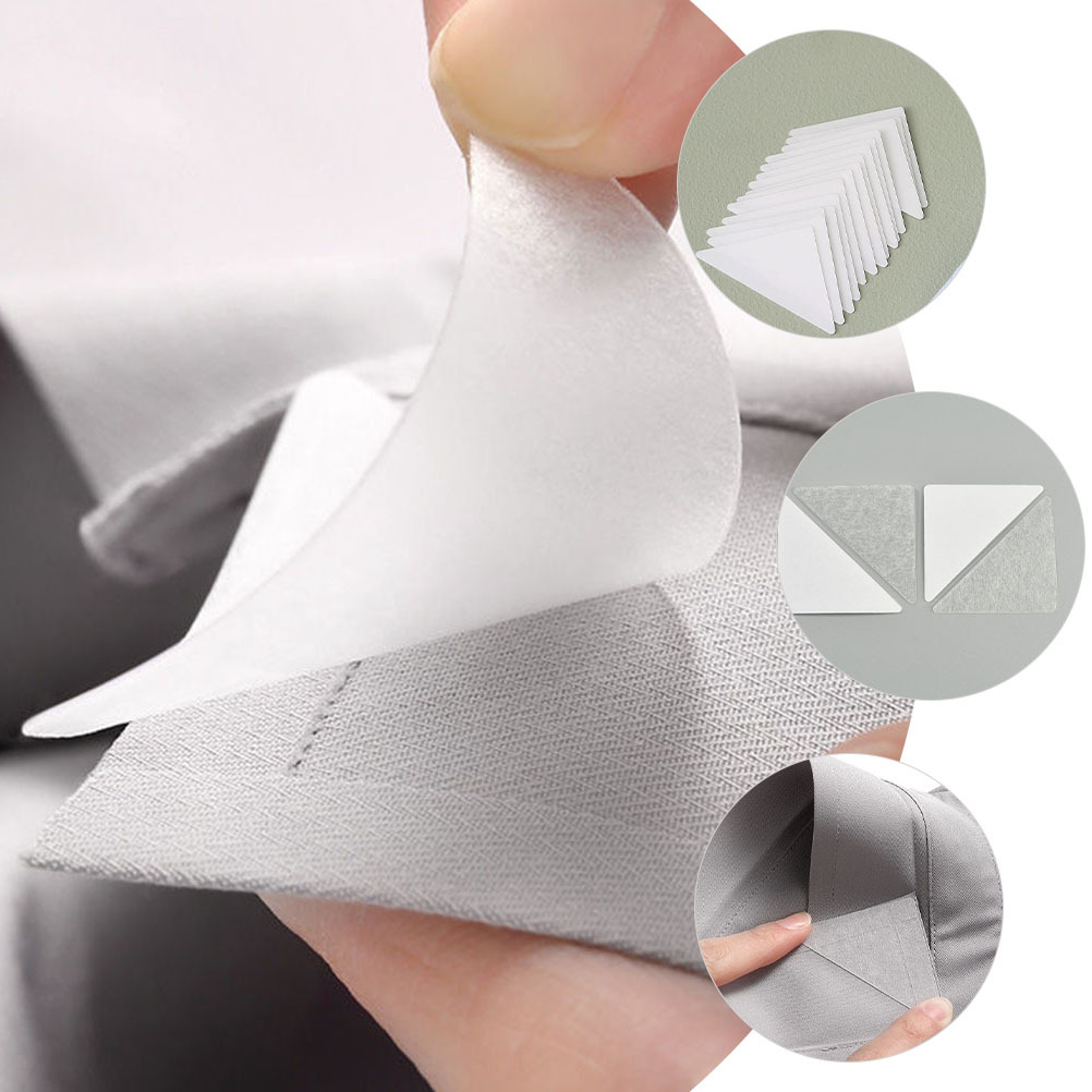 120 шт., опора для воротника рубашки для мужчин, клейкая вставка, треугольная вставка из ПВХ, устойчивая к упруму во время, вставки для воротника рубашки