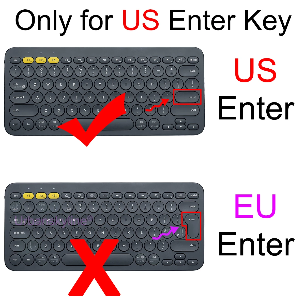 Funda de teclado K380 para Logitech K380 para Logi K380S Pebble Keys Protector de silicona funda de piel película inglés coreano negro claro