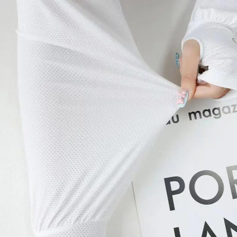 Mangas de protección solar de seda de hielo para verano, protección UV para conducción al aire libre, mangas de hielo de conejo, mangas de protección de brazo sueltas para mujer