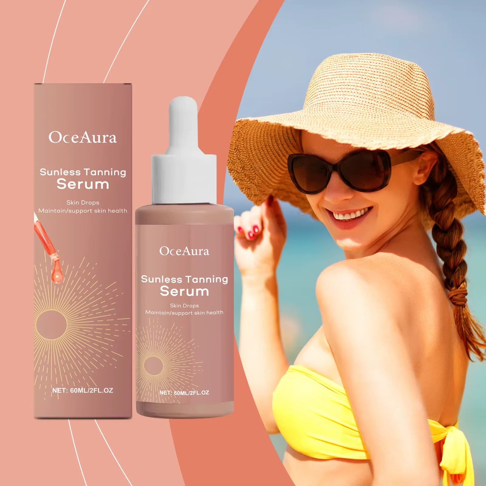 Gotas de bronzeamento automático, melhoram a melanina da pele, bronzer líquido, bronzeador natural para corpo, rosto, prevenção de queimaduras solares, produtos de bronzeamento sem sol