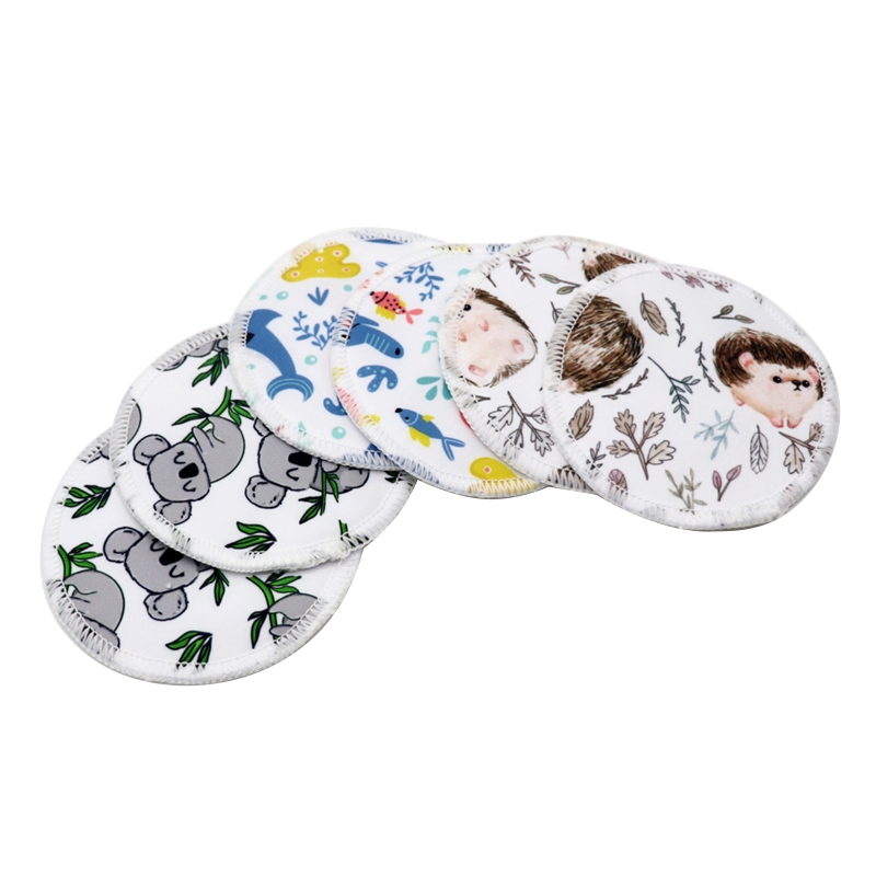 แผ่นซับน้ำนม6ชิ้นแบบนำกลับมาใช้ใหม่ได้แผ่นซับน้ำนมแผ่นซับน้ำนมสำหรับคุณแม่แผ่นให้นมแม่