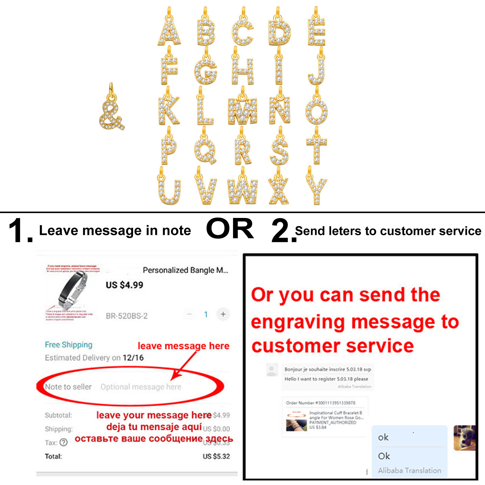 Colar de nome personalizado para mulheres, colar de zircão com pingente de letra inicial, joias por atacado de aço inoxidável