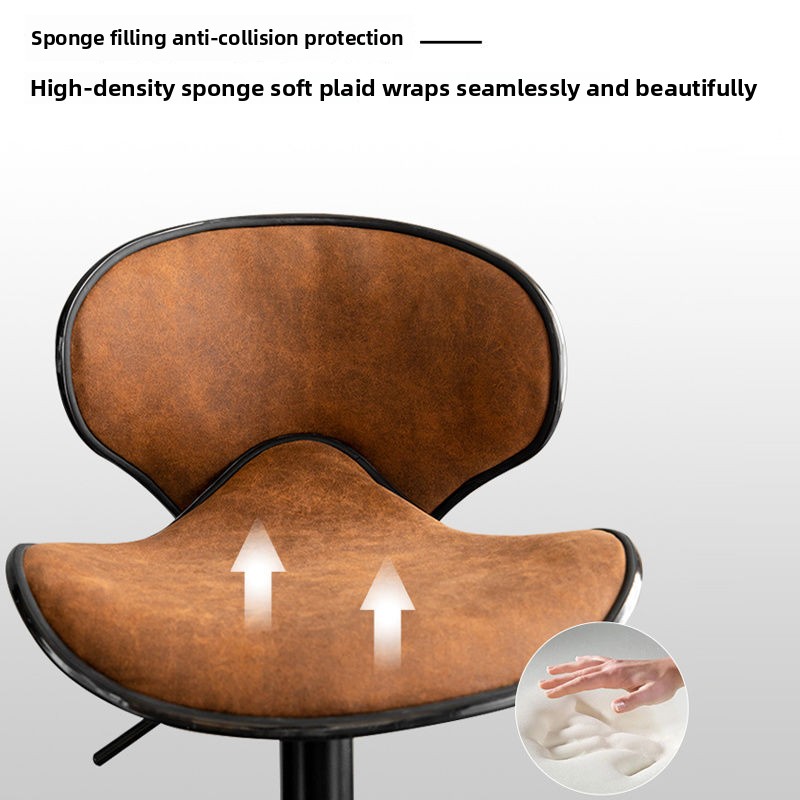 Luxury Bar Stools Retro Home Backrest Height-adjustable Metal Kitchen Bar Chair Home Decoration Furniture Chairs Accessories