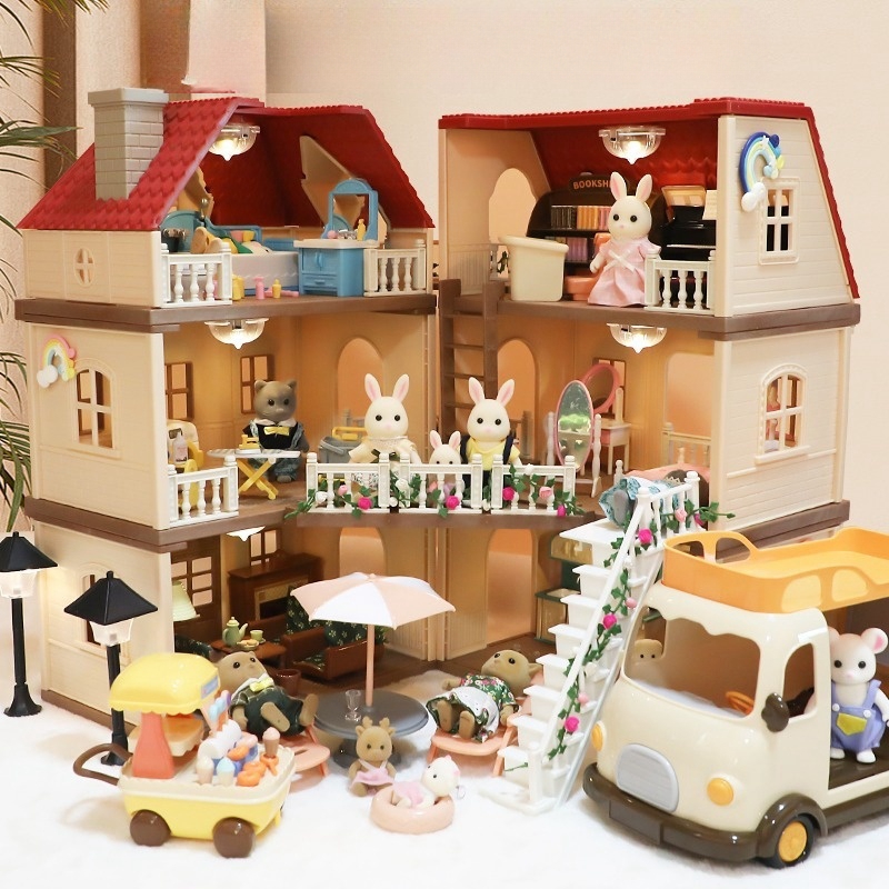 Mini adornos modelo de juguete para casa de juegos simulada para niños